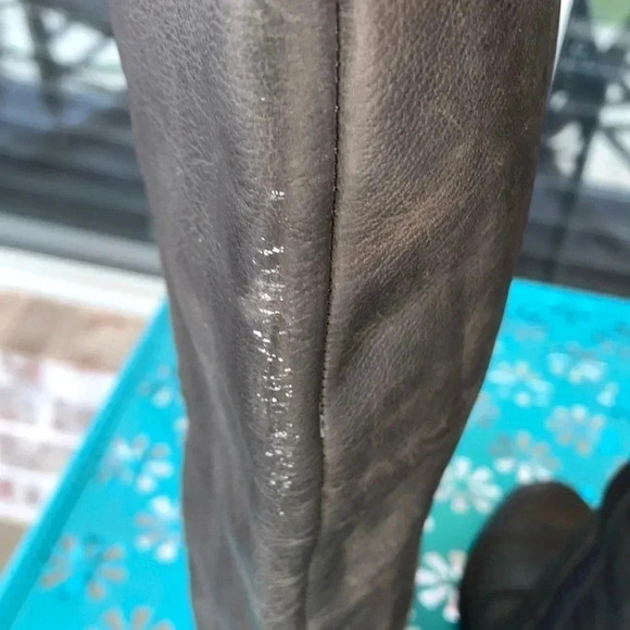 Antonio Melani Gray Distressed Look Riding Boots - Picture 14 of 14